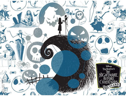 Tervis Disney - Nightmare Before Christmas 25th Anniversary Insulated Tumbler with Wrap and Black Lid, 24oz, Clear