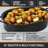 Granite Stone Oval Roaster Pan, Small 16 Ultra Nonstick Roasting Pan with Lid, Grooved Bottom for Basting, Broiler Pan for Oven, Dishwasher Safe, Up to 7lb Poultry / Roast, Serves 1- 5, PFOA Free