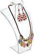 MyGift 8-Inch Clear Acrylic Necklace & Earring Jewelry 3D Bust Display Stand, Set of 2