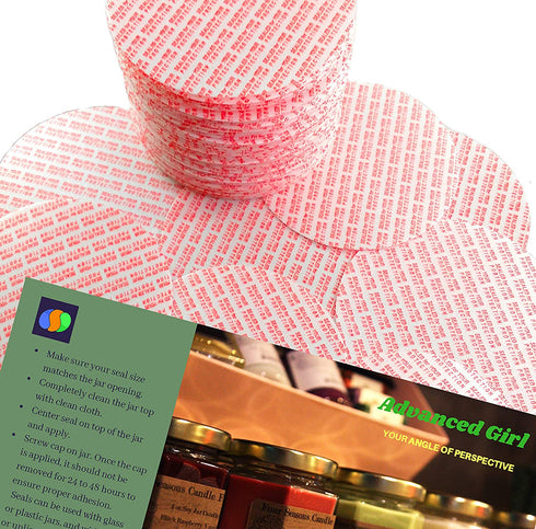 Pressure Sensitive Torque Activated Cap Seals Liners - 70 mm (2.75") Made in USA -50 PCS - for Regular Mouth Glass & Plastic Ball Mason Canning Jars - No Induction Sealer Needed