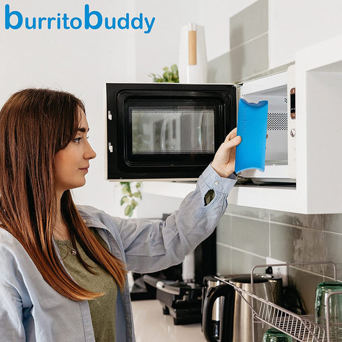 Burrito Buddy Silicone Cookware - Burrito Warmer - Heating Sleeve for Frozen Burritos - Burrito Heater - No Waste - BPA Free - Dishwasher Safe - 2 pack Blue & Orange - Silicone Microwave Cooker