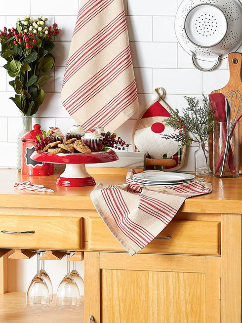 DII Collection Kitchen Set, Potholder 8x9 Dishtowels 18x28, Winter Gnome, 3 Piece