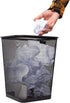 Mind Reader 2SQUAGA-BLK 2-Piece Garbage Waste Basket Recycling Bin Set, Square Metal Mesh, Black