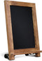 HBCY Creations Rustic Torched Wood Tabletop Chalkboard with Legs/Vintage Wedding Table Sign/Small Kitchen Countertop Memo Board/Antique Wooden Frame (9.5 x 14 Inches) (Torched Brown)