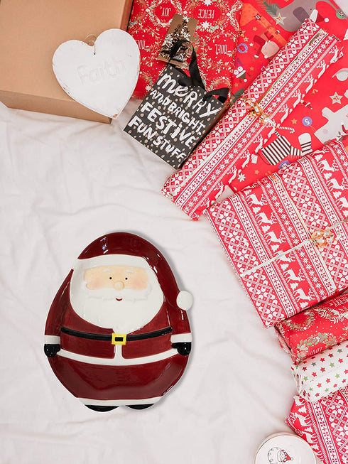 "Santa" Christmas Themed Winter Holiday 8" Ceramic Accent Plate