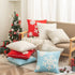 Afirmly 18x18,Cotton Christmas Blessing Throw Pillow Cover for Bed Sofa Cushion Car Snowflake Embroideried Pillowcases ,1pair Grey