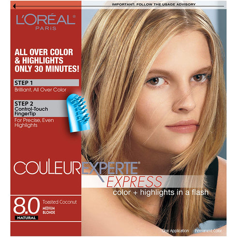 L'Oreal Paris Couleur Experte 2-Step Home Hair Color and Highlights Kit, Toasted Coconut