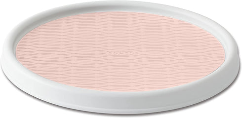 Copco Non-Skid Pantry Cabinet Lazy Susan Turntable, 12-Inch, White and Pink