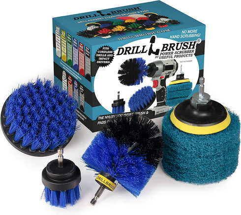 Drillbrush - Drill Brush Power Scrubber - Shower Scrub Brush - Cordless Tile Cleaner - Scrubber Cleaning Kit - Scrub Driver - Bathroom Cleaner Pads - Porcelain Sink Cleaner - Bathtub Stain Cleaner