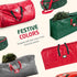 Rolling Large Christmas Tree Storage Bag - Fits Artificial Disassembled Trees, Durable Handles & Wheels for Easy Carrying and Transport - Tear/Waterproof Polyethylene Plastic Duffle Bag
