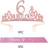 6th Birthday Gifts for Girls,6th Birthday Tiara and Sash Pink,6th Birthday Decorations Party Supplies,Girls 6th Birthday Decorations,6th Birthday Sash for Girls,6th Birthday Tiara,6th Birthday Girl