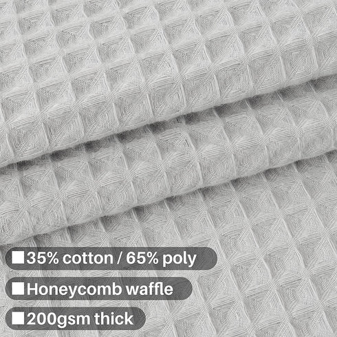 Cotton Blend Shower Curtain Honeycomb Waffle Weave, Grey Fabric Shower Curtains for Bathroom with Hotel Grade & Spa Style, Machine Washable - Lake Wanaka Gray, 72x72