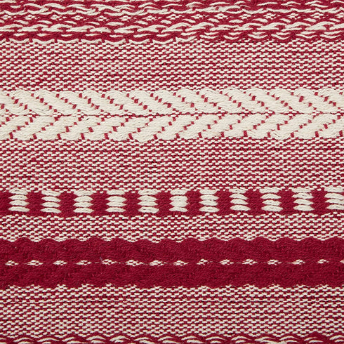 DII Farmhouse Braided Stripe Table Runner Collection, 15x72, Barn Red