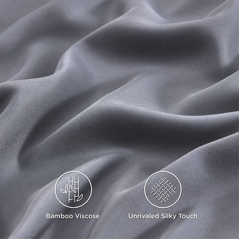 Bedsure Bamboo King Size Pillow Cases 2 Pack - Grey Cooling Pillowcases Set of 2 with Envelope Closure, Cool and Breathable Pillow Case, 20x40 inches