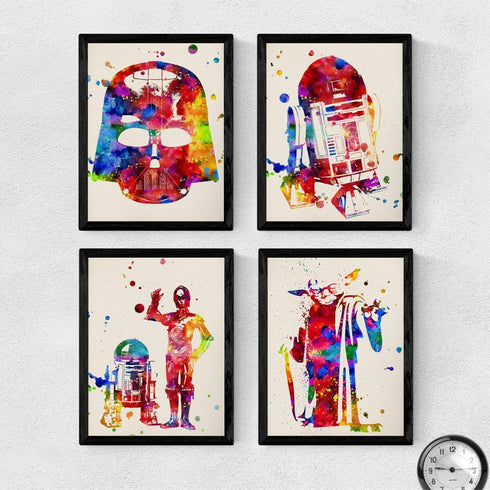 nacnic Prints Star Wars Waterolor Style War of Galaxies - Set of 1-250g Paper - Beautiful Poster Painting for Home Office Living Room