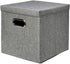 Amazon Basics Foldable Burlap Cloth Cube Storage Bin with Lid, Set of 2