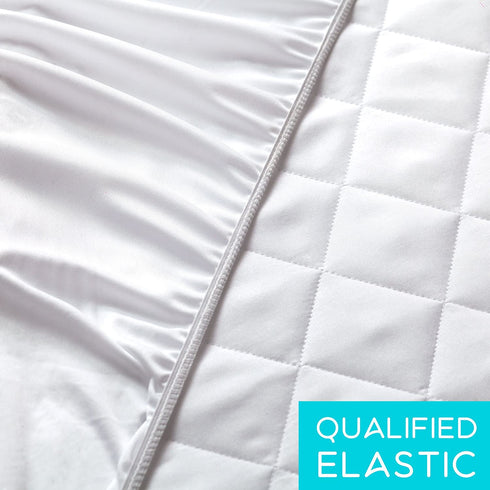 Full Mattress Pad Cover Fitted - Full Bed Mattress Cover Size 54x75 inches Stretches to 16 Deep Pocket- Fitted Quilted Sheet for Full Mattress , White