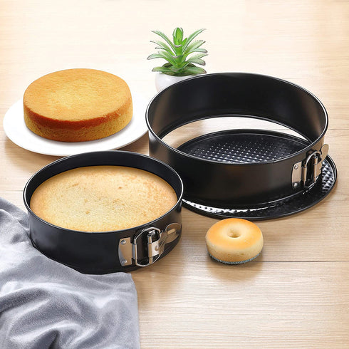 Springform Baking Pan With Grips Springform Pan Set Nonstick and Leak-proof 4 Pieces (4 Inch/7 Inch/9 Inch/10 Inch Available) Cake Pan/Springform Cake Tin/Cheesecake Pan Set with Removable Bottom