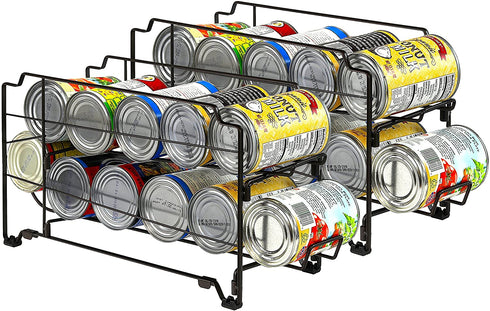 2 Pack - Stackable Beverage Soda Can Dispenser Organizer Rack, Bronze