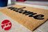 Welcome mat | Doormat for Front Door | Entryway Outdoor Floor mat | Cursive Welcome mat | Natural Coconut Coir | Brown Mat with Black Font |