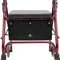Extra Large Walker Underseat Bag - Rollator Accessories - Under Seat Storage Pouch (Black)