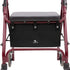 Extra Large Walker Underseat Bag - Rollator Accessories - Under Seat Storage Pouch (Black)