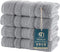 Qute Home 4-Piece Hand Towels Set, 100% Turkish Cotton Premium Quality Towels for Bathroom, Quick Dry Soft and Absorbent Turkish Towel Perfect for Daily Use, Set Includes 4 Hand Towels (Grey)