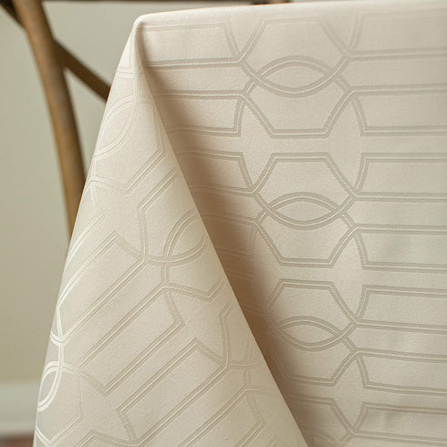 Benson Mills Orelle SPILLPROOF Jacquard Tablecloth, 60 in x 120 in, Cream