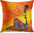 Emvency Set of 4 Throw Pillow Covers Modern Artistic Red and Orange Oil Painting Couple Dancing African Ethnic Tribe Decorative Pillow Cases Home Decor Standard Square 18x18 Inches Pillowcases