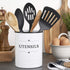 Baie Maison Large Kitchen Utensil Holder for Countertop - Farmhouse Kitchen Tools Storage Organizer Utensil Crock - White Cooking Utensil Holder for Kitchen Counter - Utensil Caddy Jar Spatula Holder