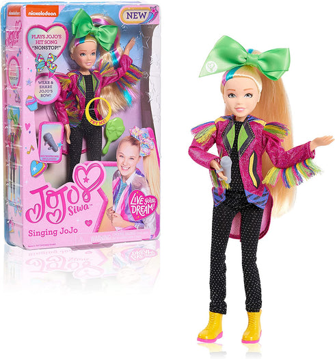 JoJo Siwa 10 Inch Singing Doll, Sings Hit Song Titled "Non-Stop", Pink Jacket with Rainbow Fringe, by Just Play