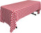 LA Linen Polyester Gingham Checkered Rectangular Tablecloth, 60" x 144", White/Red