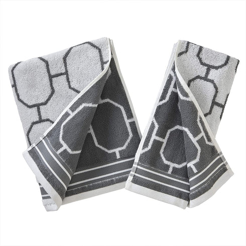 SKL Home Vern Yip Lithgow Hand Towel Set, Gray 2 Count