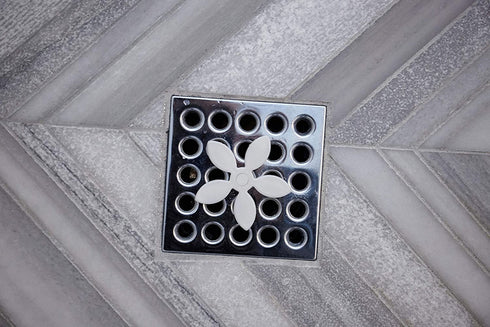 DrainWig Shower Drain Protectors as Seen on Shark Tank, Disposable Hair Catchers, Flower, Pack of 4