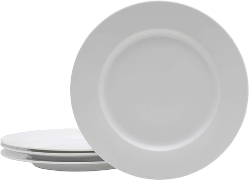 Everyday White by Fitz and Floyd Classic Rim 10.75-Inch Dinner Plates, Set of 4