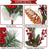 Christmas Picks Artificial Red Berry Picks Stems - Christmas Pine Cone Picks and Spray Branches with Holly Leaves for Christmas Wreath Tree Decoration Winter Holiday Season Wedding D¨¦cor