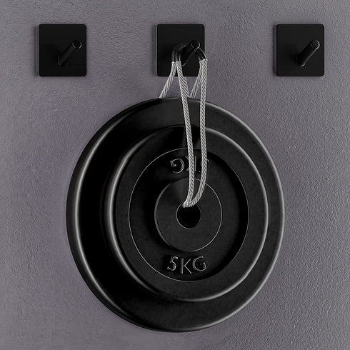 Adhesive Towel Hooks Wall Hooks for Hanging €“ Matte Black SUS304 Stainless Steel Waterproof with Strong Adhesive Tapes €“ 3M Hooks for Bathroom Bedroom Kitchen Closet Cabinet €“ 4 Pack