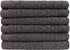 Everplush Diamond Jacquard Quick-Dry Washcloth Towel Set, 6 x (13 x 13 in), Charcoal 6 Count