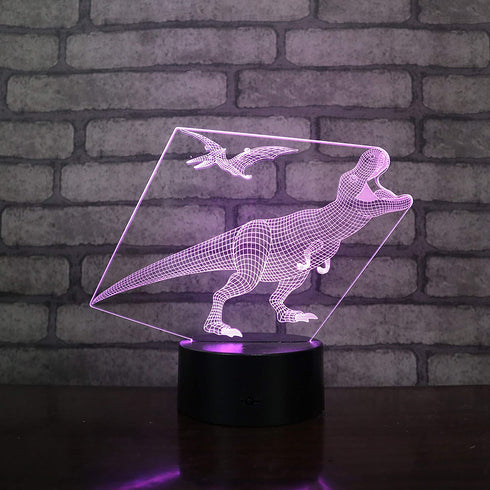 4 Pcs 3D Dinosaur Night Light, DDD LAMP Led Illusion Lamp 16 Color Change Remote Control Lights for Bed Living Room Kids Girls Boys Xmas 1666
