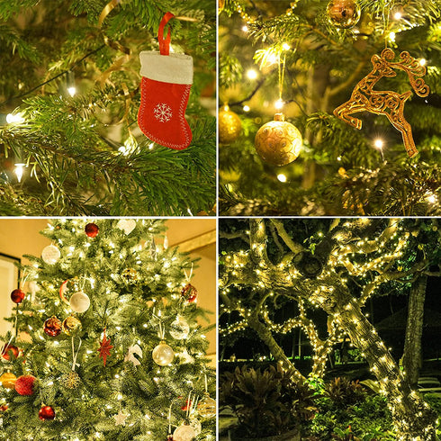 150-Count LED Warm White Mini Christmas String Lights, 50 Ft Green Wire, UL Certified Connectable , Xmas Lights Outdoor or Indoor