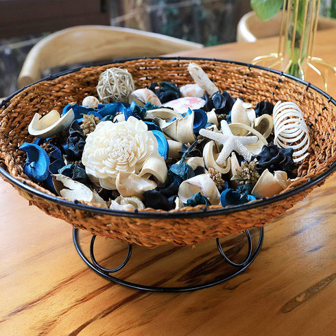 Qingbei Rina Ocean Scented Potpourris Dried Flowers in Box Home Fragrance Decoration Christmas Aroma Gift Decorative Filler for Bowl and Vase (Blue)