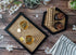 Premium Rattan Bamboo Tray, Set Of 2 Pcs Hexagon and Rectangular Hand Woven Modern Minimalistic Design, Living Dining Room Kitchen Serving Tray - Coffee, Breakfast, Food, Fruits, Countertop Decoration