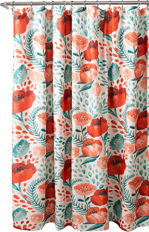 Lush Decor, Multi Poppy Garden Shower Curtain, 72" x 72"
