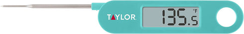 Taylor Precision Products Folding Stem Display Food Instant Read Digital Thermometer, 0.7 Inch LCD Readout, Teal