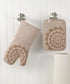T-fal Textiles 50959 Medallion Design 100-Percent Cotton and Silicone Oven Thumb Mitt, Sand, Individual