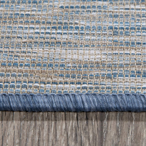 Ottomanson Sundance Collection Indoor/Outdoor Reversible Runner Rug, 2'7" x 7', Blue
