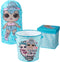 Idea Nuova LOL Surprise 3 Piece Collapsible Storage Set with Collapsible Ottoman, Bin and Figural Dome Pop Up Hamper, Aqua