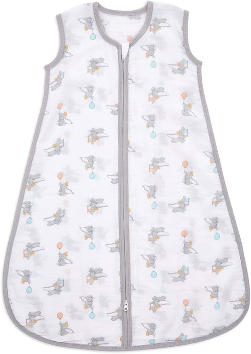 aden + anais Essentials Sleeping Bag, 100% Cotton Muslin, Wearable Baby Swaddle Blanket, Large, 12-18 Months, Dumbo