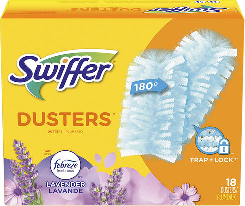 Swiffer Dusters, Ceiling Fan Duster, Multi Surface Refills with Febreze Lavender, 18 Count