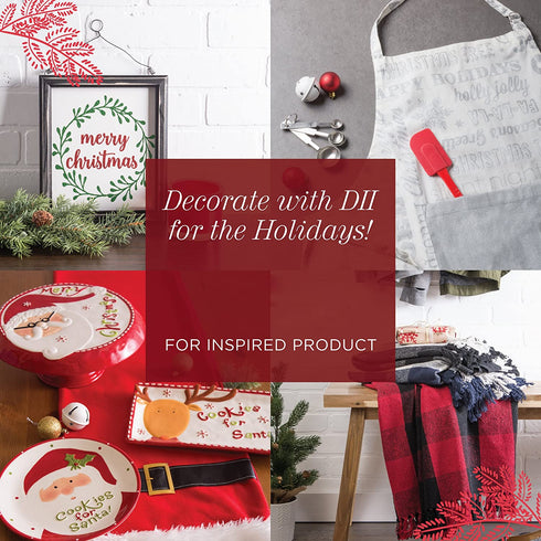 DII Kitchen Ruffled Holiday Apron, One Size, Joyeux Noel